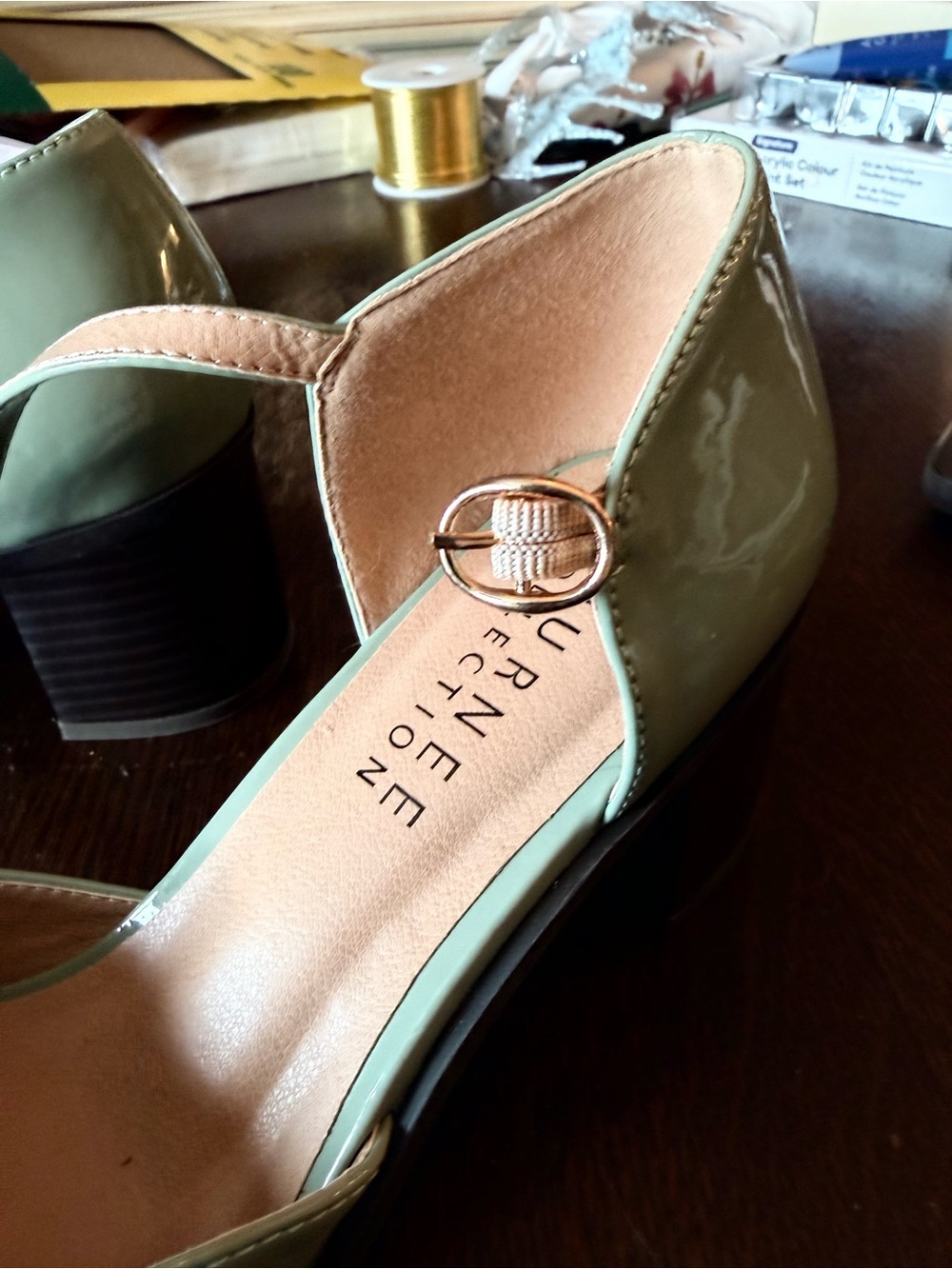 Journee Collection Mint Patent Mary Jane Block Heels - Picture 5 of 6